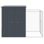 Hundehütte mit Corral grau verzinktem Stahl 165x251x181 cm von vidaXL, Hundehütten - Ref: Foro24-172365, Preis: 422,30 €, Rab...