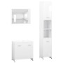 3-teiliges Badmöbel-Set aus Holzwerkstoff weiß glänzend von vidaXL, Badezimmermöbel - Ref: Foro24-3056922, Preis: 154,64 €, R...