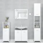 3-teiliges Badmöbel-Set aus Holzwerkstoff weiß glänzend von vidaXL, Badezimmermöbel - Ref: Foro24-3056922, Preis: 146,22 €, R...
