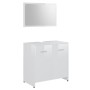 3-teiliges Badmöbel-Set aus Holzwerkstoff weiß glänzend von vidaXL, Badezimmermöbel - Ref: Foro24-3056922, Preis: 154,64 €, R...