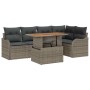 Conjunto de sofá de jardín 6 pcs Gris Poliratán