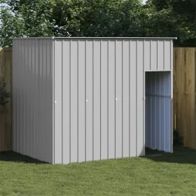Caseta perros tejado acero galvanizado gris claro 214x153x181cm by vidaXL, Dog kennels - Ref: Foro24-172372, Price: 263,72 €,...