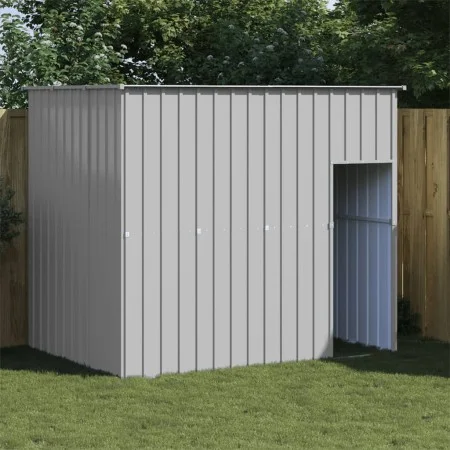 Caseta perros tejado acero galvanizado gris claro 214x153x181cm von vidaXL, Hundehütten - Ref: Foro24-172372, Preis: 264,77 €...