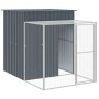 Gallinero con corral acero galvanizado gris 165x251x181 cm