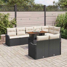 Conjunto de sofá de jardín 9 pcs Negro Poliratán Conjunto de sofá de jardín 9 pcs Negro Poliratán