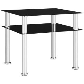 Mesa auxiliar vidrio templado negra 45x50x45 cm Mesa auxiliar vidrio templado negra 45x50x45 cm