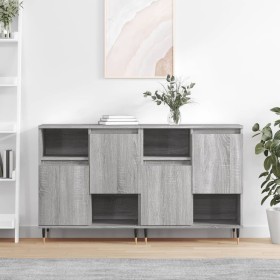 Aparadores 2 piezas madera contrachapada gris Sonoma de vidaXL, Aparadores - Ref: Foro24-3190123, Precio: 116,87 €, Descuento: %