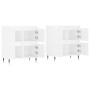 Aparadores 2 uds madera contrachapada blanco brillo de vidaXL, Aparadores - Ref: Foro24-3190167, Precio: 143,99 €
