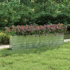 Arriate de acero galvanizado plateado 320x40x77 cm de vidaXL, Maceteros y jardineras - Ref: Foro24-316891, Precio: 91,26 €, D...