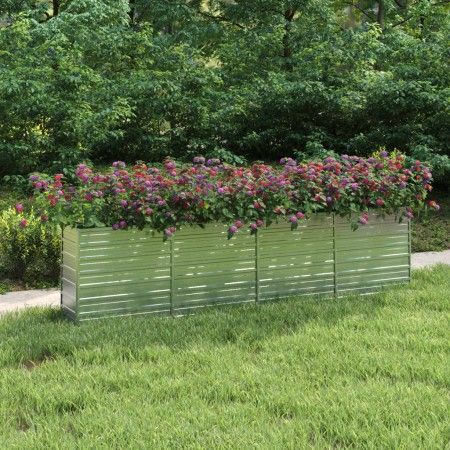 Arriate de acero galvanizado plateado 320x40x77 cm de vidaXL, Maceteros y jardineras - Ref: Foro24-316891, Precio: 85,95 €, D...