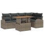Conjunto de sofá de jardín 6 pcs Gris Poliratán