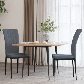 Sillas de comedor 2 unidades terciopelo gris oscuro