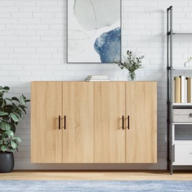 Wall-mounted cabinet 2 units Sonoma oak 69.5x34x90 cm by vidaXL, Sideboards - Ref: Foro24-3195646, Price: 134,00 €, Discount: %