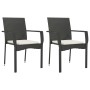 Gartenstühle mit Kissen, 2 Stück, schwarzes synthetisches Rattan von vidaXL, Gartenstühle - Ref: Foro24-319881, Preis: 119,34...
