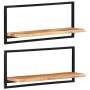 Wandregale 2 Einheiten aus massivem Akazienholz 80x25x35 cm von vidaXL, Regale und Regale - Ref: Foro24-338458, Preis: 78,82 ...