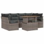 Conjunto de sofá de jardín 7 pcs Gris Poliratán