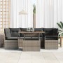 Conjunto de sofá de jardín 7 pcs Gris Poliratán