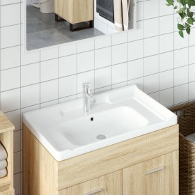 Lavabo de baño rectangular cerámica blanco 81x48x23 cm