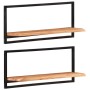 Wandregale 2 Einheiten aus massivem Akazienholz 80x25x35 cm von vidaXL, Regale und Regale - Ref: Foro24-338458, Preis: 78,82 ...