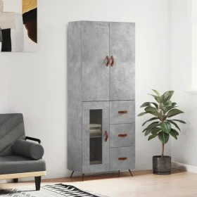 Aparador alto madera contrachapada gris hormigón 69,5x34x180 cm de vidaXL, Aparadores - Ref: Foro24-3195935, Precio: 168,89 €...