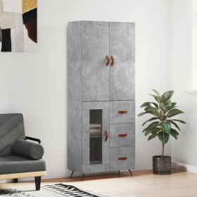 Aparador alto madera contrachapada gris hormigón 69,5x34x180 cm de vidaXL, Aparadores - Ref: Foro24-3195935, Precio: 171,13 €...