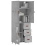 Hohes Sideboard Sperrholz grauer Beton 69,5x34x180 cm von vidaXL, Sideboards - Ref: Foro24-3195935, Preis: 171,13 €, Rabatt: %