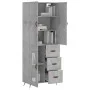 Tall plywood gray concrete sideboard 69.5x34x180 cm by vidaXL, Sideboards - Ref: Foro24-3195935, Price: 171,13 €, Discount: %