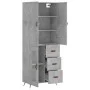 Tall plywood gray concrete sideboard 69.5x34x180 cm by vidaXL, Sideboards - Ref: Foro24-3195935, Price: 171,13 €, Discount: %