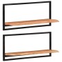 Wandregale 2 Einheiten aus massivem Akazienholz 80x25x35 cm von vidaXL, Regale und Regale - Ref: Foro24-338458, Preis: 78,82 ...