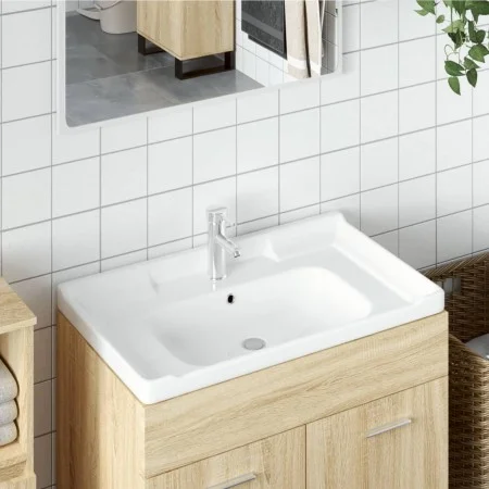 Lavabo de baño rectangular cerámica blanco 91,5x48x23 cm de vidaXL, Lavabos - Ref: Foro24-153707, Precio: 142,14 €, Descuento: %
