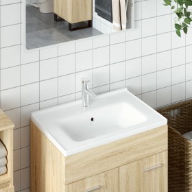 Lavabo de baño rectangular cerámica blanco 61x48x19,5 cm