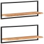 Wandregale 2 Stück massives Akazienholz 100x24x35 cm von vidaXL, Regale und Regale - Ref: Foro24-338457, Preis: 89,43 €, Raba...