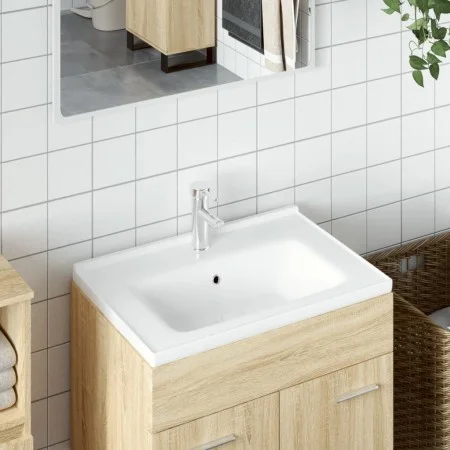 Rechteckiges Waschbecken aus Keramik weiß 71x48x19,5 cm von vidaXL, Sinkt - Ref: Foro24-153710, Preis: 71,21 €, Rabatt: %