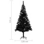 Árbol de Navidad artificial con soporte negro PVC 210 cm