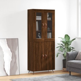 Tall brown oak plywood sideboard 69.5x34x180 cm by vidaXL, Sideboards - Ref: Foro24-3198192, Price: 176,10 €, Discount: %