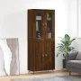 Aparador alto madera contrachapada marrón roble 69,5x34x180 cm de vidaXL, Aparadores - Ref: Foro24-3198192, Precio: 173,48 €,...
