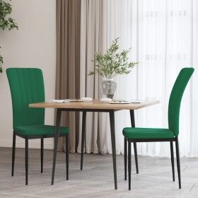 Sillas de comedor 2 unidades terciopelo verde oscuro