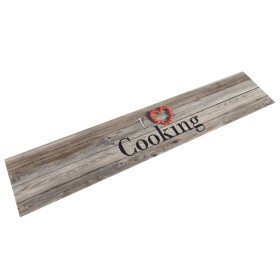 Alfombra de cocina lavable terciopelo Cooking gris 60x300 cm Alfombra de cocina lavable terciopelo Cooking gris 60x300 cm