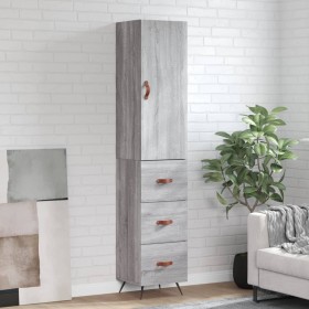 Aparador alto madera contrachapada gris Sonoma 34,5x34x180 cm de vidaXL, Aparadores - Ref: Foro24-3198831, Precio: 113,10 €, ...