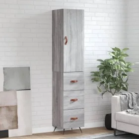 Aparador alto madera contrachapada gris Sonoma 34,5x34x180 cm de vidaXL, Aparadores - Ref: Foro24-3198831, Precio: 111,72 €, ...