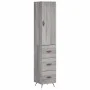 Tall Sonoma gray plywood sideboard 34.5x34x180 cm by vidaXL, Sideboards - Ref: Foro24-3198831, Price: 111,72 €, Discount: %
