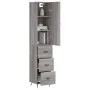 Tall Sonoma gray plywood sideboard 34.5x34x180 cm by vidaXL, Sideboards - Ref: Foro24-3198831, Price: 111,72 €, Discount: %