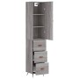 Hohes Sonoma-Sideboard aus grauem Sperrholz, 34,5 x 34 x 180 cm von vidaXL, Sideboards - Ref: Foro24-3198831, Preis: 113,00 €...