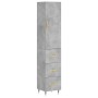 Aparador de madera contrachapada gris hormigón 34,5x34x180 cm de vidaXL, Aparadores - Ref: Foro24-3198837, Precio: 108,52 €, ...