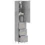 Aparador de madera contrachapada gris hormigón 34,5x34x180 cm de vidaXL, Aparadores - Ref: Foro24-3198837, Precio: 107,29 €, ...