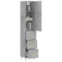 Aparador de madera contrachapada gris hormigón 34,5x34x180 cm de vidaXL, Aparadores - Ref: Foro24-3198837, Precio: 108,52 €, ...