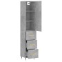 Aparador de madera contrachapada gris hormigón 34,5x34x180 cm de vidaXL, Aparadores - Ref: Foro24-3198837, Precio: 108,52 €, ...