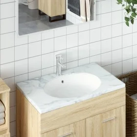 Oval white ceramic bathroom sink 47x39x21 cm by vidaXL, Sinks - Ref: Foro24-153719, Price: 58,03 €, Discount: %