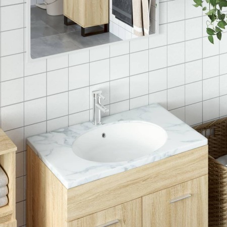Ovales Waschbecken aus weißer Keramik, 49 x 40,5 x 21 cm von vidaXL, Sinkt - Ref: Foro24-153720, Preis: 79,62 €, Rabatt: %