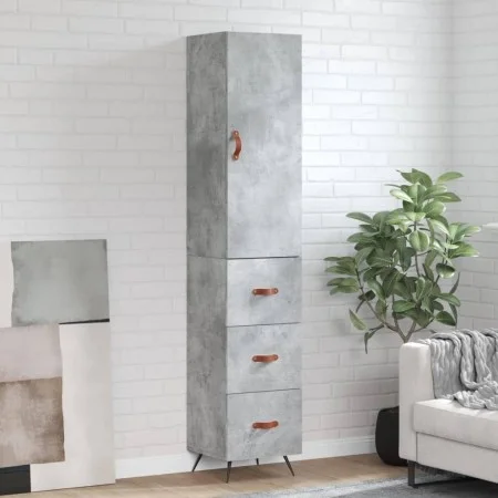 Aparador de madera contrachapada gris hormigón 34,5x34x180 cm de vidaXL, Aparadores - Ref: Foro24-3198829, Precio: 108,79 €, ...